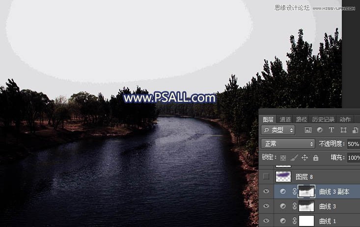 Photoshop把河流外景照片添加唯美夕阳景色