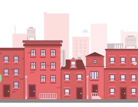 Illustrator绘制卡通风格的城市建筑插画