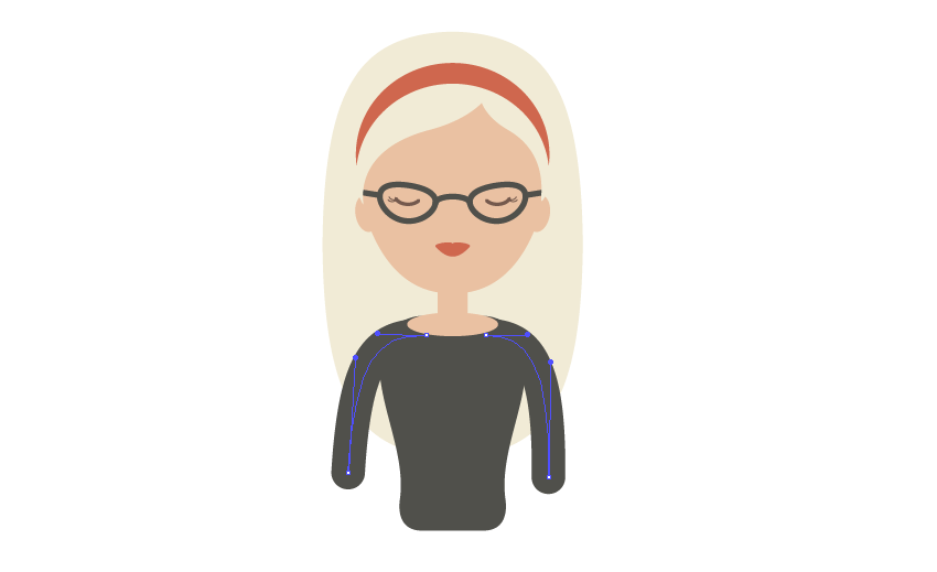 Illustrator绘制扁平化风格的喝咖啡女孩
