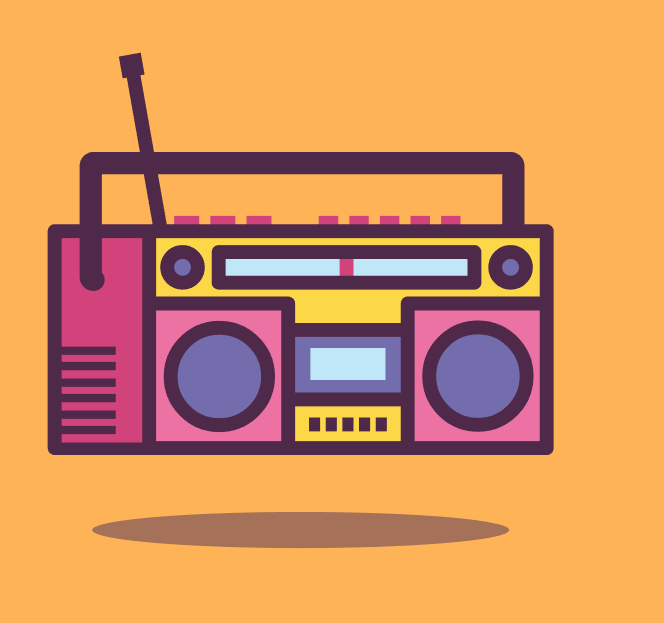 Illustrator绘制复古风格的卡带录音机图标