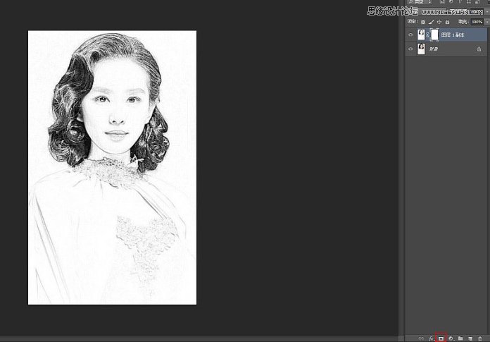 Photoshop快速把人像照片转成艺术素描效果