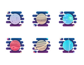 Illustrator绘制卡通风格的八大行星小插画