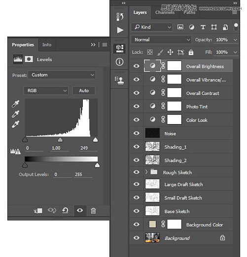 Photoshop把城市建筑照片变成素描艺术效果