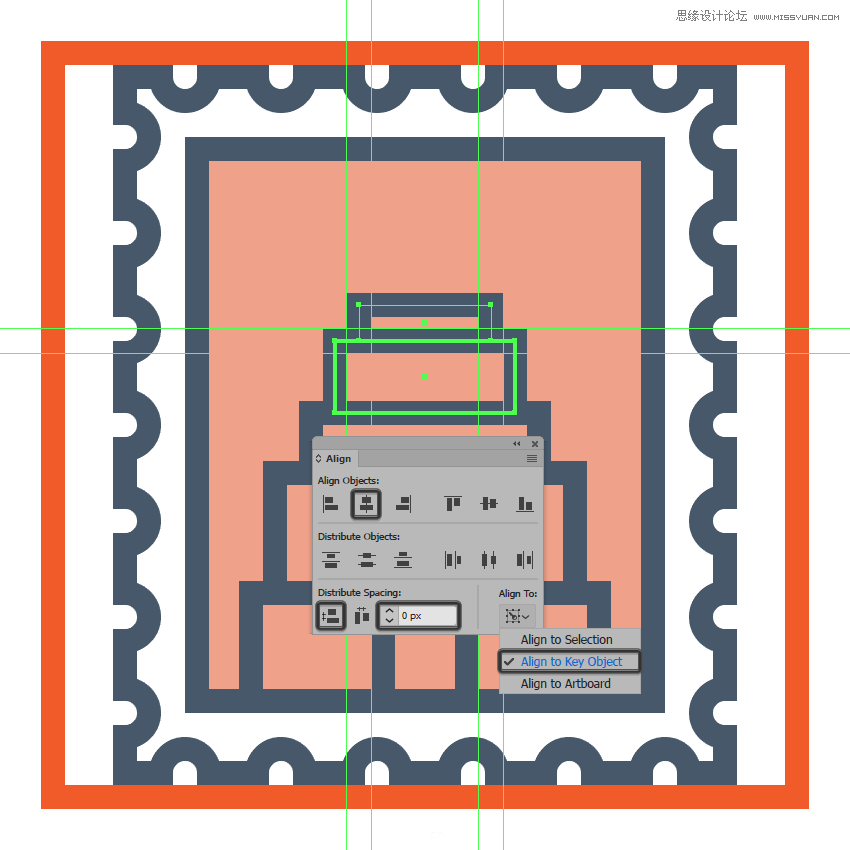 Illustrator绘制复古风格的邮票小插画