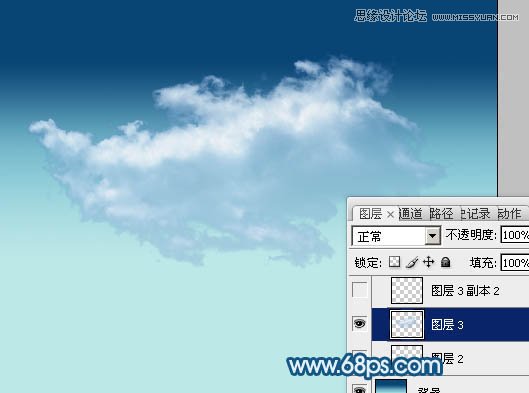 Photoshop设计由云朵云彩组成的创意飞鹰
