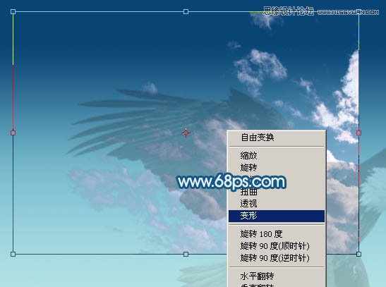 Photoshop设计由云朵云彩组成的创意飞鹰