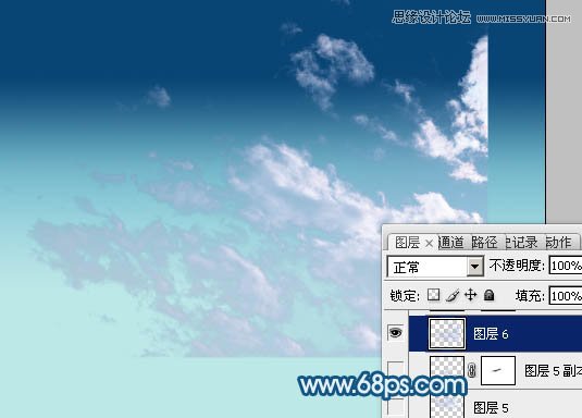 Photoshop设计由云朵云彩组成的创意飞鹰