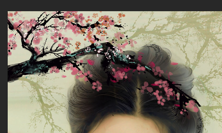 Photoshop制作中国风唯美主题工笔画人像效果
