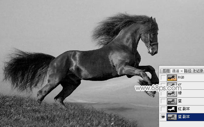 Photoshop合成超酷的烟雾组成的骏马效果图