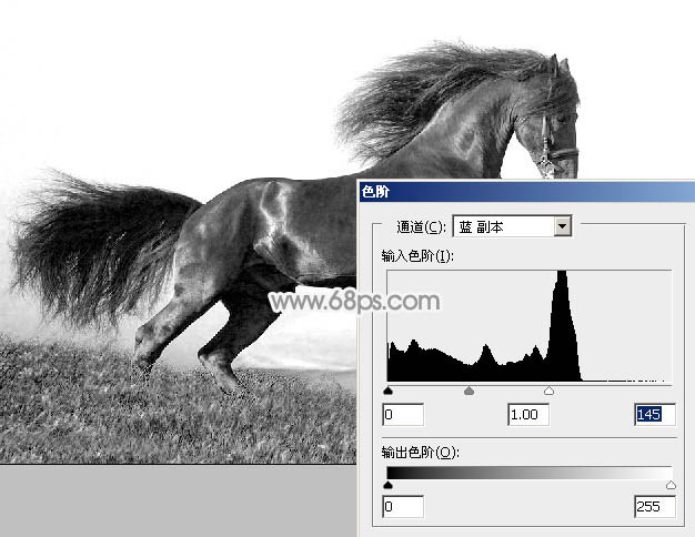 Photoshop合成超酷的烟雾组成的骏马效果图