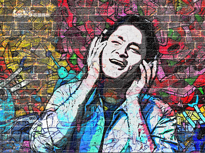 Photoshop把人物制作成墙面漫画艺术效果
