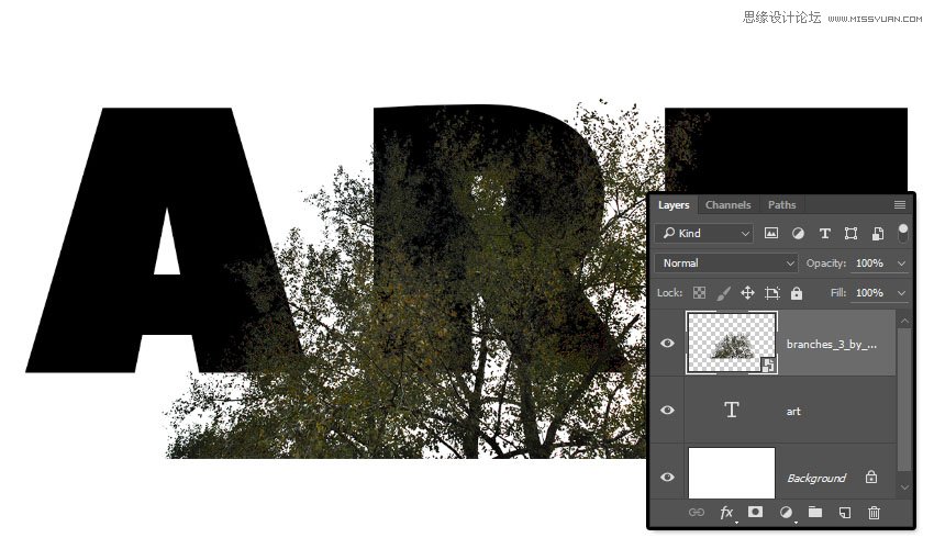 Photoshop制作颓废风格的双重曝光艺术字