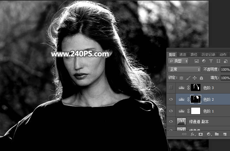 Photoshop巧用通道工具扣除杂乱美景的人像