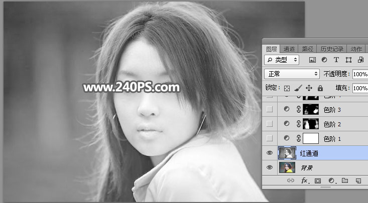 Photoshop巧用通道工具抠出美女细致的头发