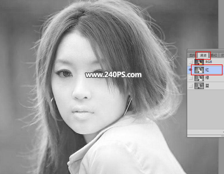 Photoshop巧用通道工具抠出美女细致的头发