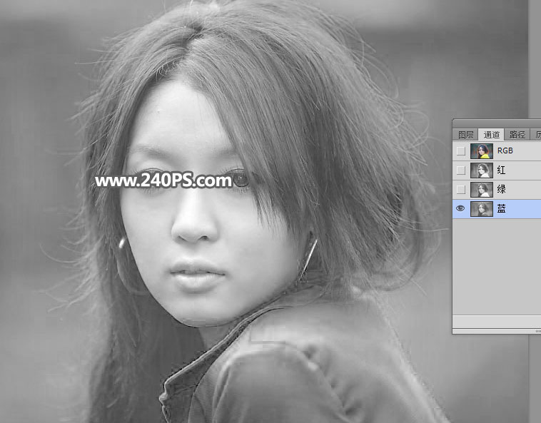 Photoshop巧用通道工具抠出美女细致的头发