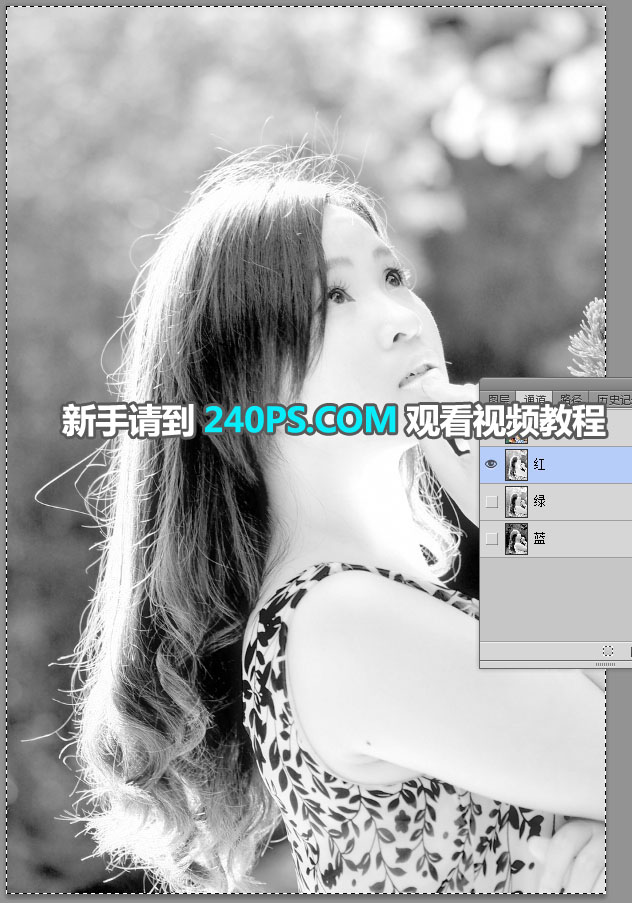 Photoshop抠出多发丝的夏季外景美女人像照片