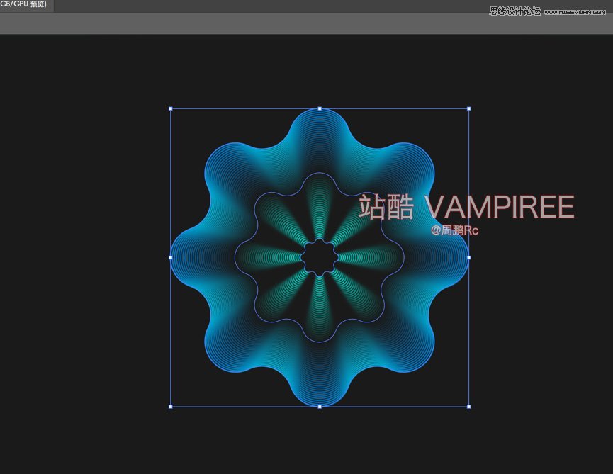 Illustrator制作3D网格特效的梦幻花朵效果