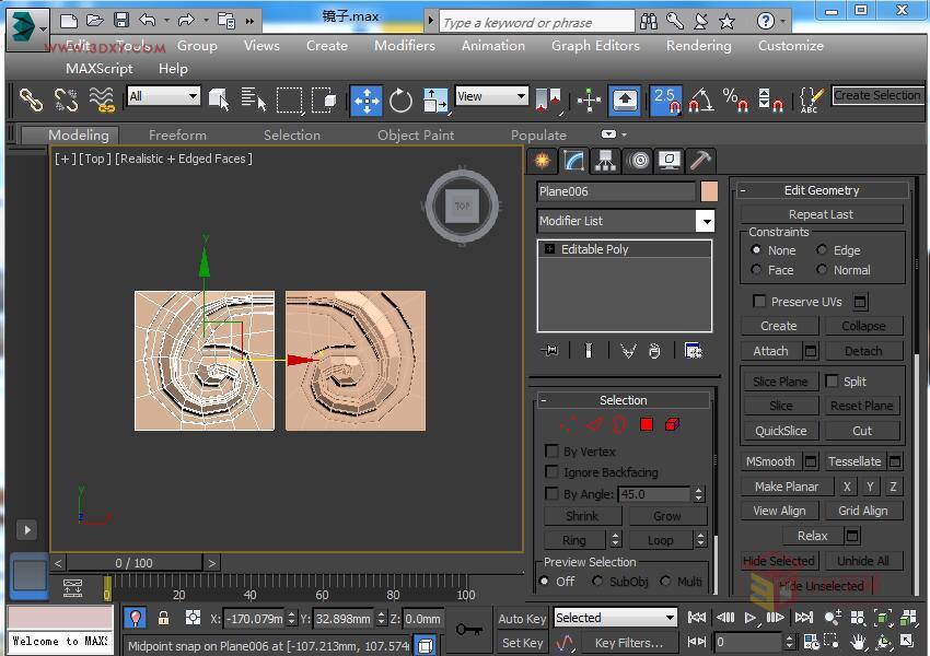 3DSMAX制作精美的雕花圆镜效果