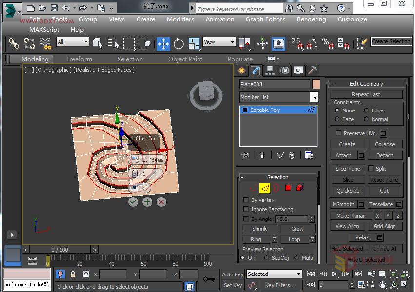 3DSMAX制作精美的雕花圆镜效果
