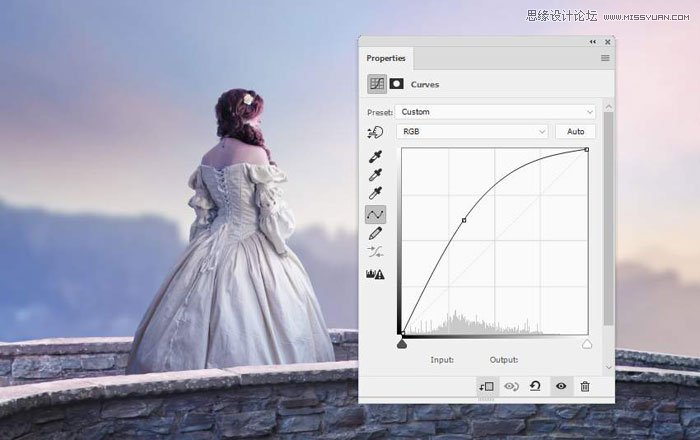 Photoshop合成在古堡桥上瞭望远方的公主