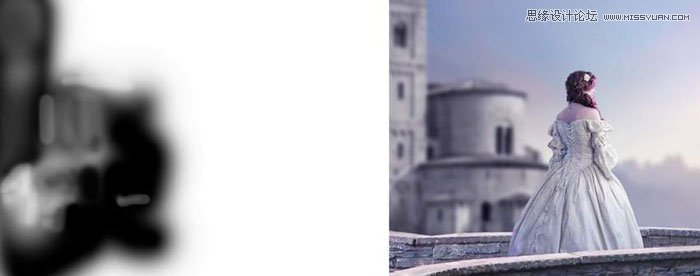 Photoshop合成在古堡桥上瞭望远方的公主
