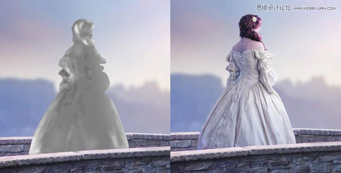 Photoshop合成在古堡桥上瞭望远方的公主