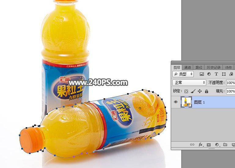 Photoshop合成被切开的果粒橙的创意海报