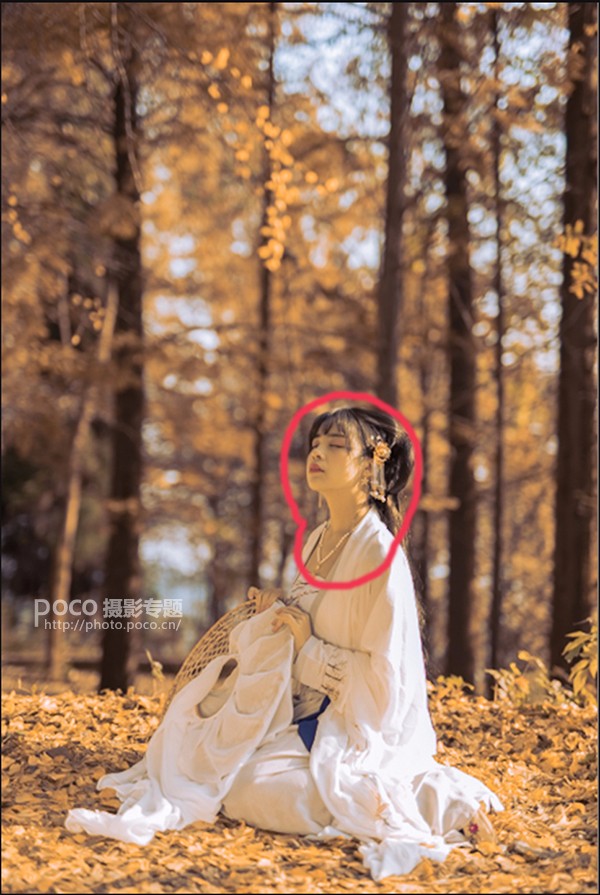 Photoshop调出银杏树下外景人像秋季黄色调
