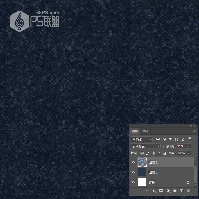 Photoshop快速制作蓝色牛仔布纹背景