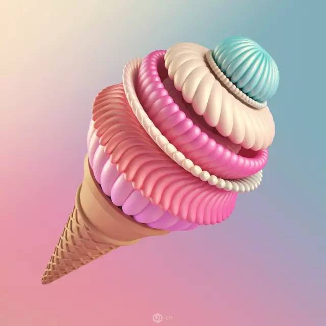 C4D制作立体感十足的冰激凌效果图