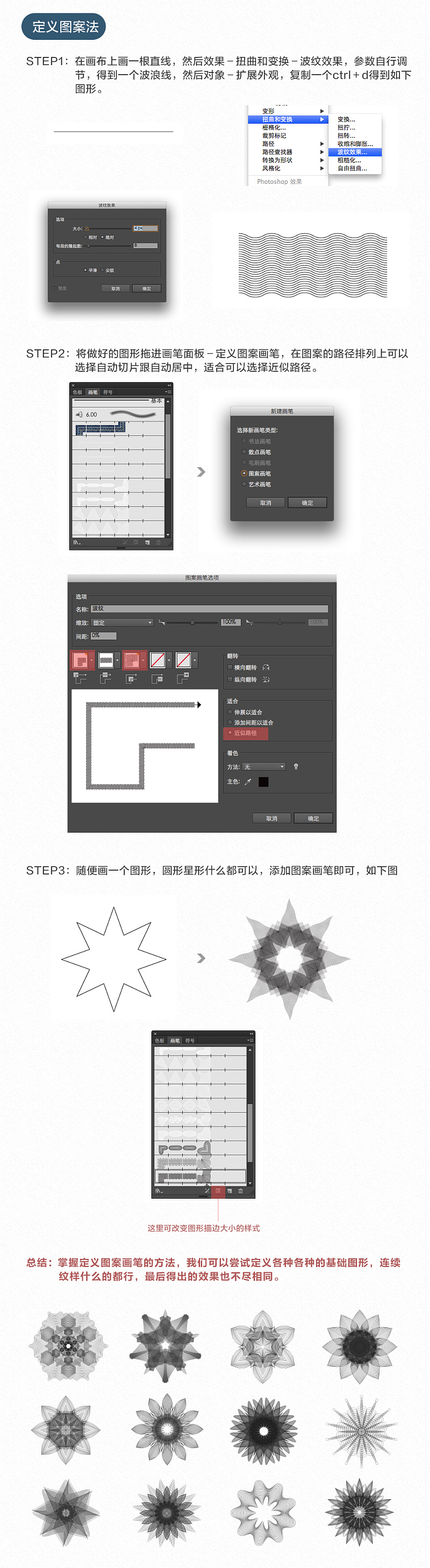 Illustrator绘制Guilloche钱币底纹图形