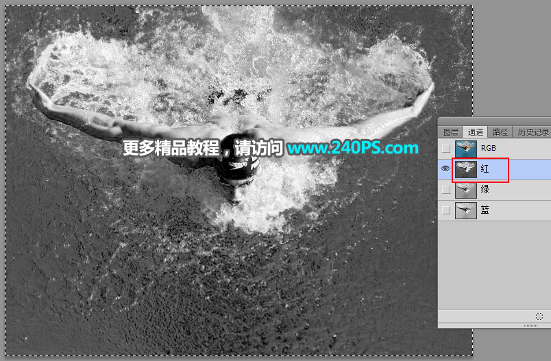 Photoshop创意合成在公路上游泳的运动员