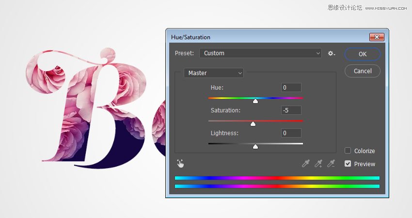 Photoshop制作创意的花朵艺术字教程
