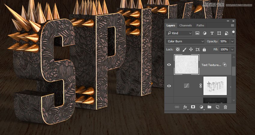 photoshop制作金属质感的3d立体字【英】