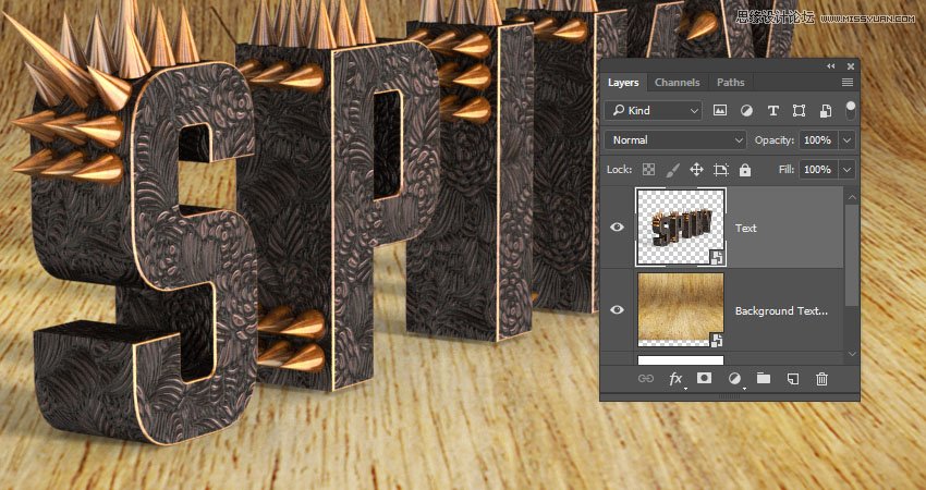 photoshop制作金属质感的3d立体字【英】