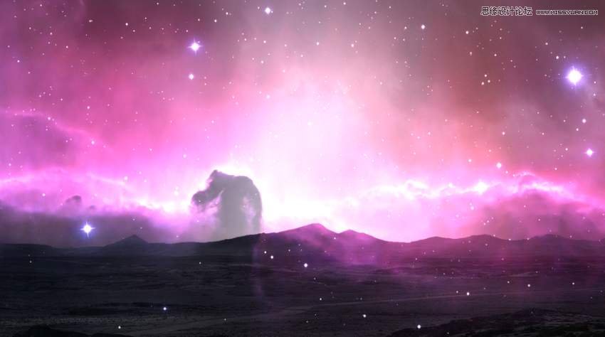 Photoshop合成唯美的宇宙星空风景图