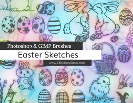 彩蛋和兔子PS笔刷
