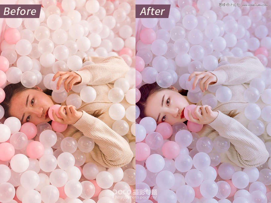 Photoshop调出室内美女人像惊艳冷色调