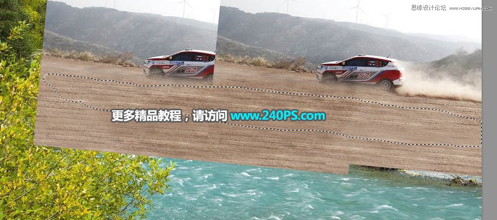 Photoshop创意合成河流中的神奇公路