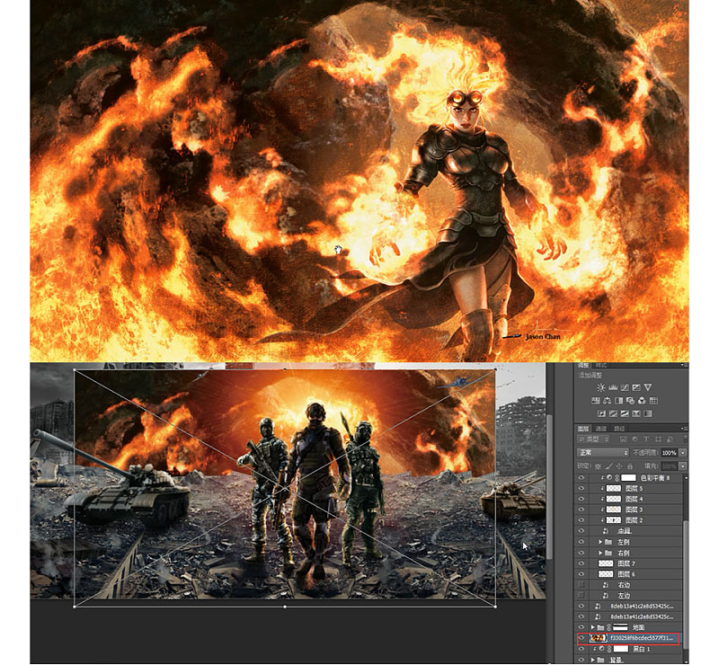 Photoshop制作城市中枪战场景海报