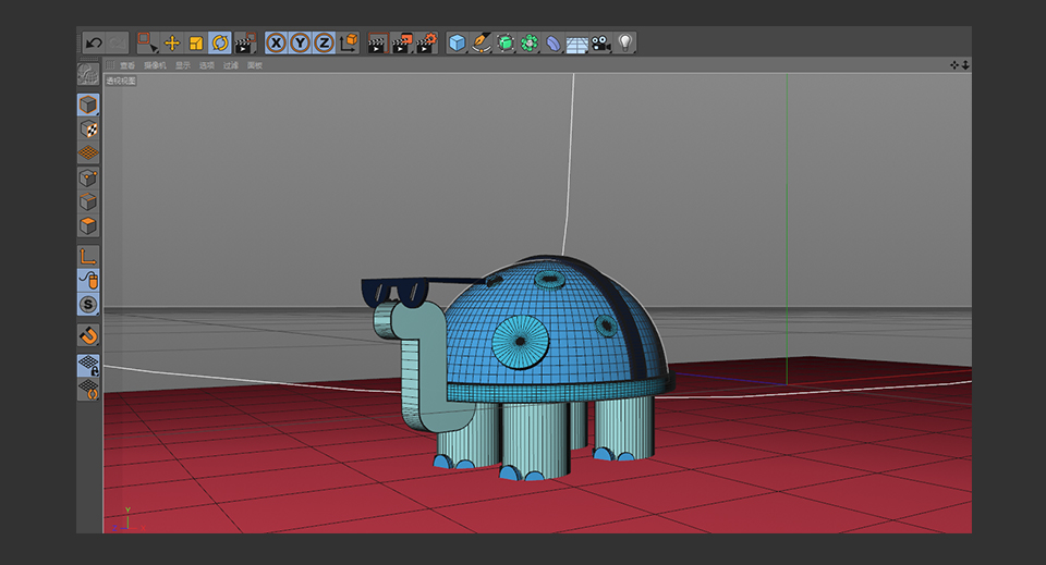 C4D制作带墨镜的小乌龟建模教程