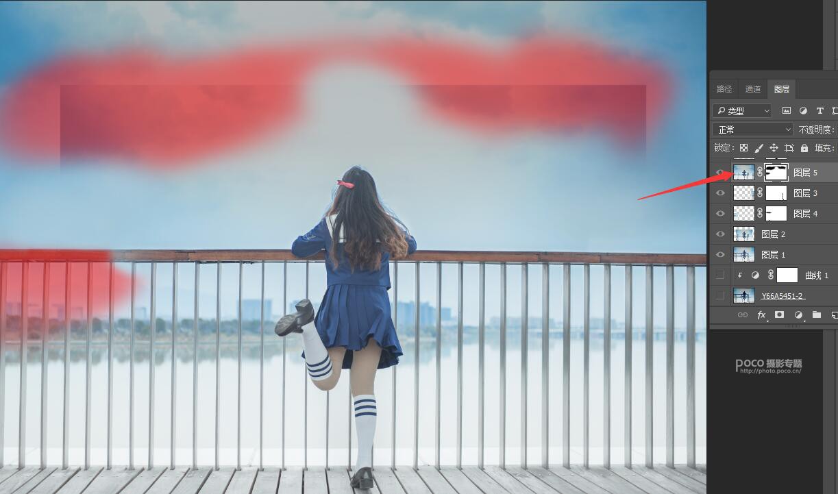 Photoshop调出湖边女孩二次元动漫效果