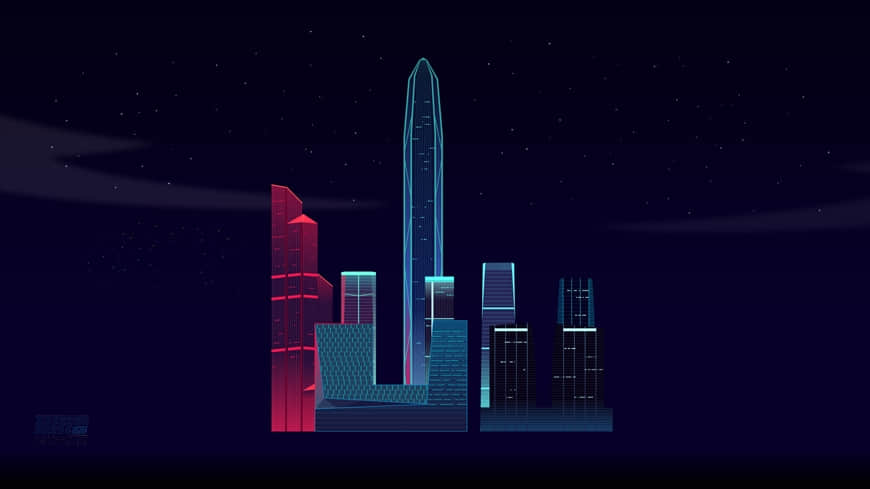 Illustrator绘制时尚绚丽的城市夜景插画