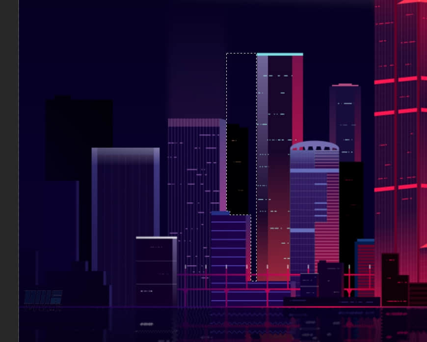 Illustrator绘制时尚绚丽的城市夜景插画