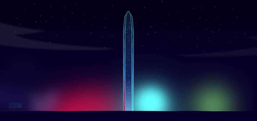 Illustrator绘制时尚绚丽的城市夜景插画