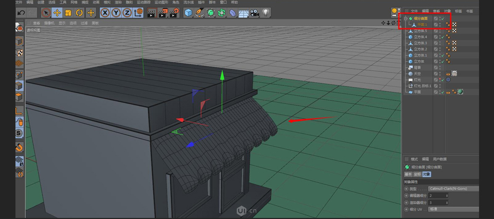 C4D制作卡通主题立体小商店场景