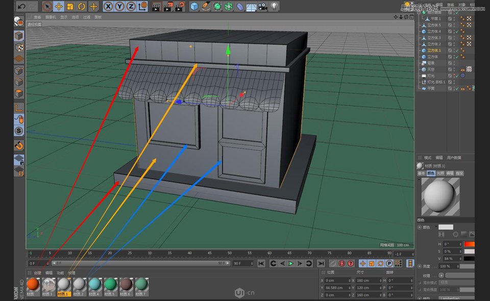 C4D制作卡通风格的便利店建模教程