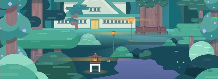 Illustrator绘制扁平化风格的森林插画教程