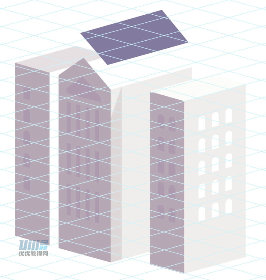 Illustrator绘制时尚的城市建筑效果图